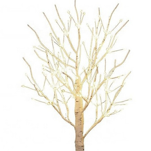 Prelit Tabletop Birch Tree 80L Warm White Fairy Lights 18IN with Timer Battery Operated or USB