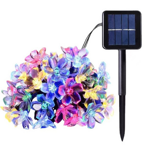 Sakura Solar Cherry Flower Led String Light Christmas Holiday Decoration Lighting