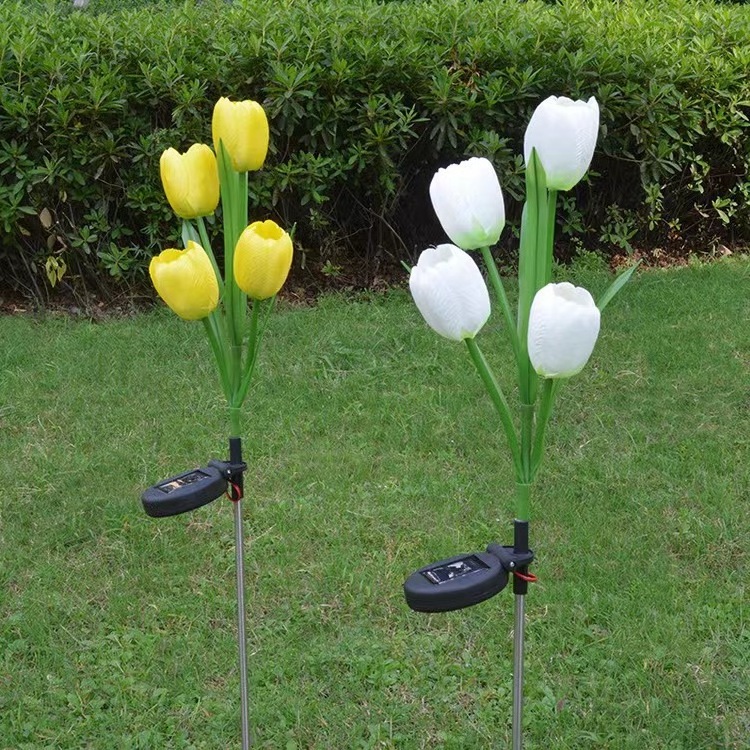 Simulated Tulip Flower Lantern Lawn Floor Insertion Lamp Solar flower  Spike Light