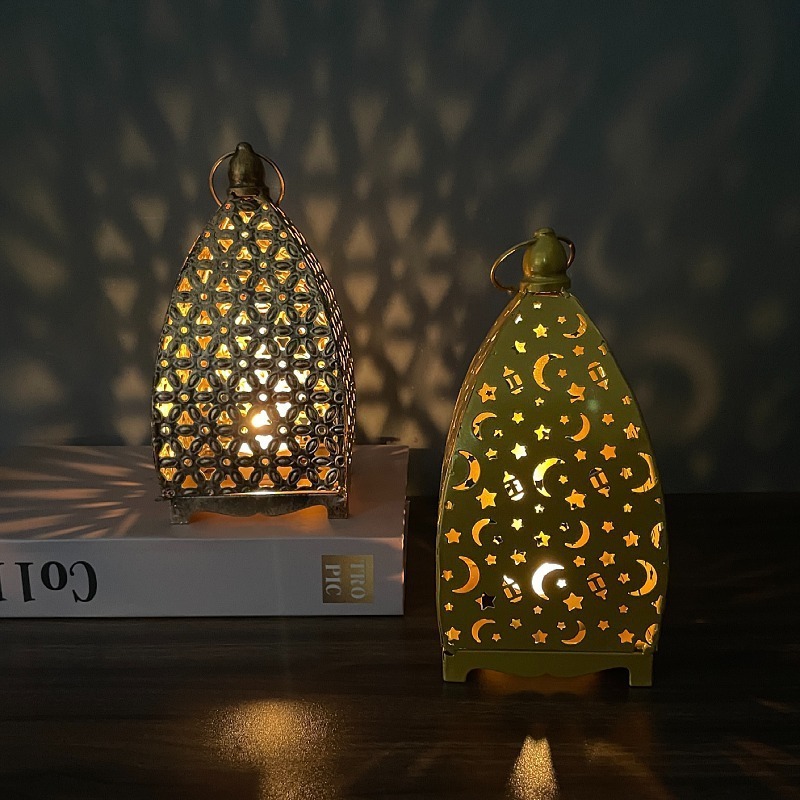 Morocco style Moon And Star Cutout Decorative Lantern For Floor And Ceiling Tealight And Candle Holder