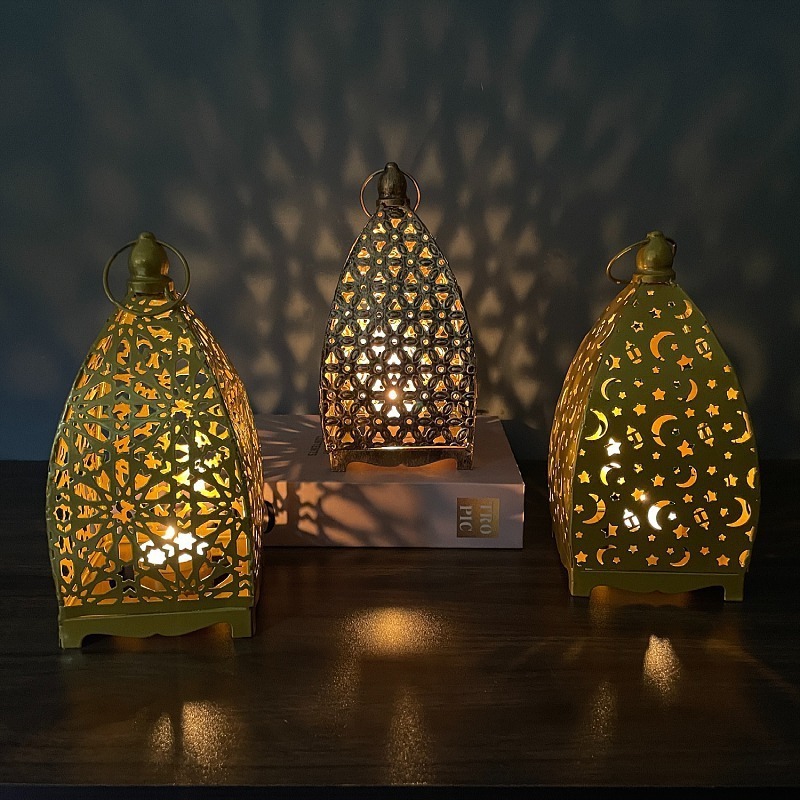 Morocco style Moon And Star Cutout Decorative Lantern For Floor And Ceiling Tealight And Candle Holder