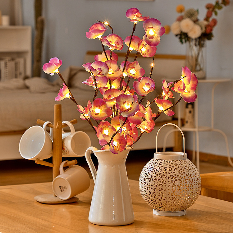 2021 Hot Selling 2 Pack Maple Leap Branch light 30cm 20 LED Decoration lighted Twig Branches Battery Operated Table light