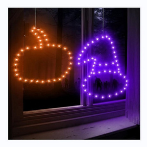 New arrival waterproof copper wire led string light with hat shape pumpkin shape battery box powered for garden halloween party