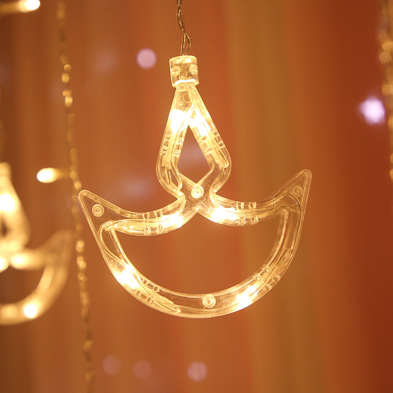 LED Diwali Curtain String Light Anchor Shape Diya For Christmas Holiday Party Wedding decoration