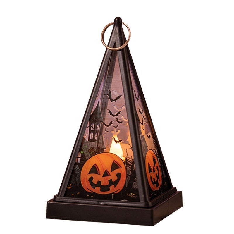 Festival Horror Decoration Props Pumpkin Lantern Halloween Candlestick Lights Ghost LED Electronic Candle Pumpkin Lights