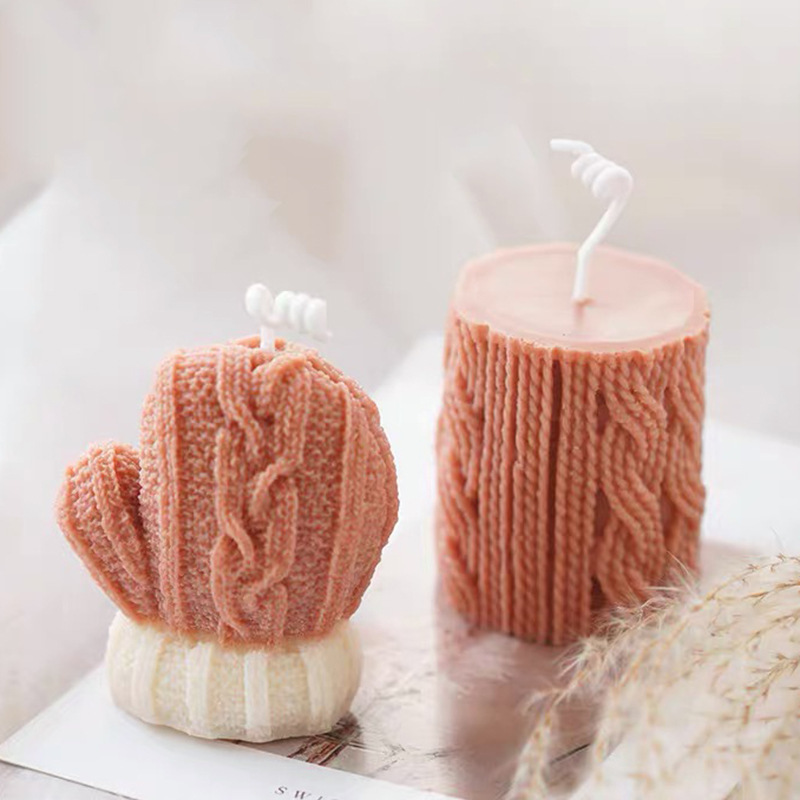 Festival home decoration cute mitten shooting props Christmas soy wax candles