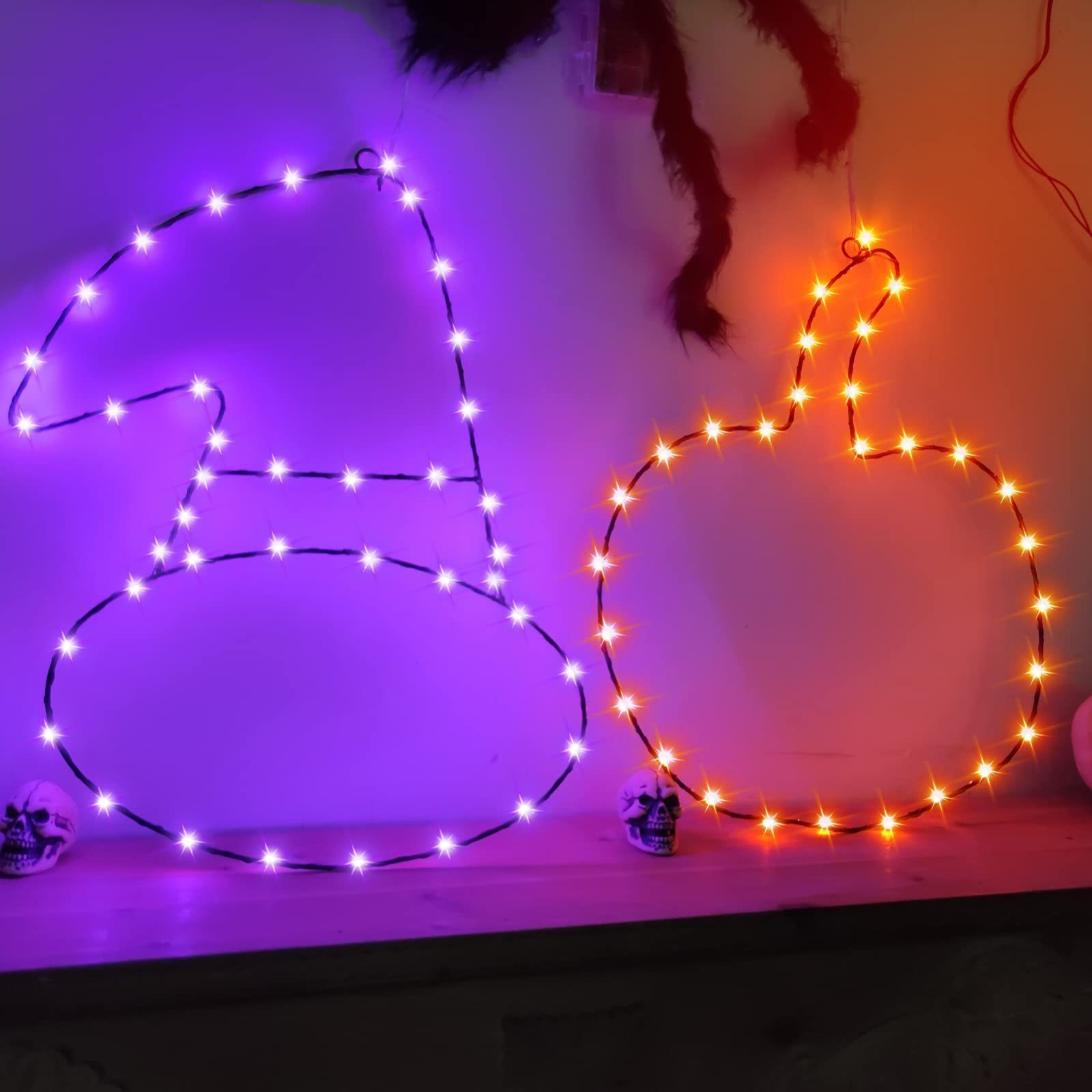 New arrival waterproof copper wire led string light with hat shape pumpkin shape battery box powered for garden halloween party