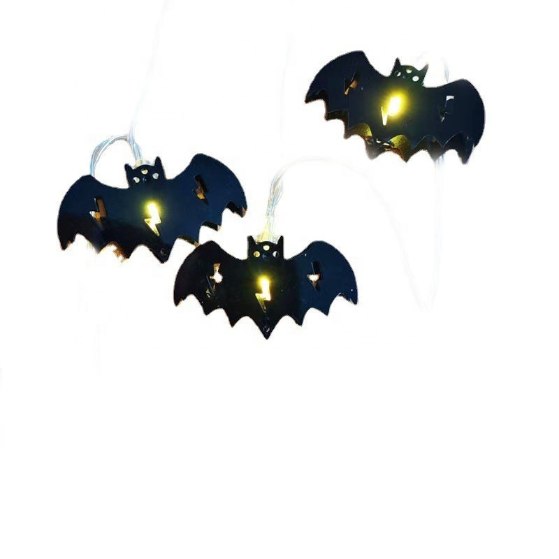 High Quality 10 LEDs Orange Pumpkins, Purple Bats, White Ghosts), Battery Operated String Lights for Halloween