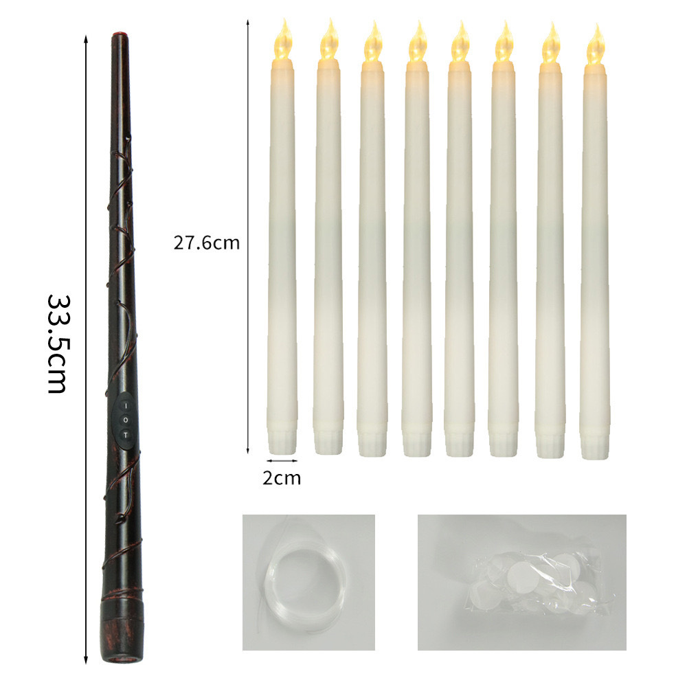 Floating Candles With Magic Wand Flickering Flameless Christmas Led Candle Light