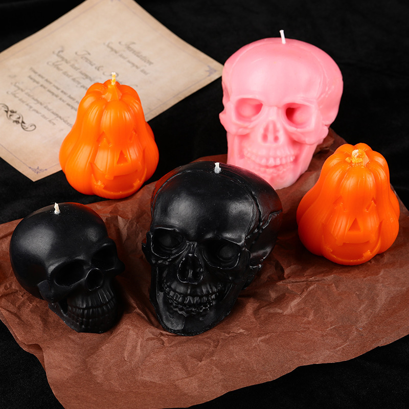 Best selling handmade pumpkin skeletons candles for Halloween decorations