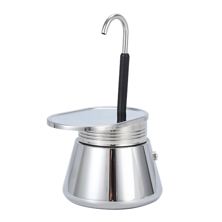 200ml  Stovetop Stainless Steel Outdoor Espresso Coffee Maker Camping Moka Pot