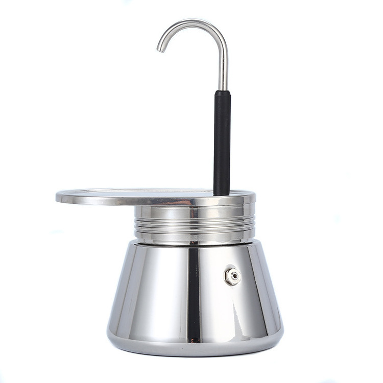 200ml  Stovetop Stainless Steel Outdoor Espresso Coffee Maker Camping Moka Pot