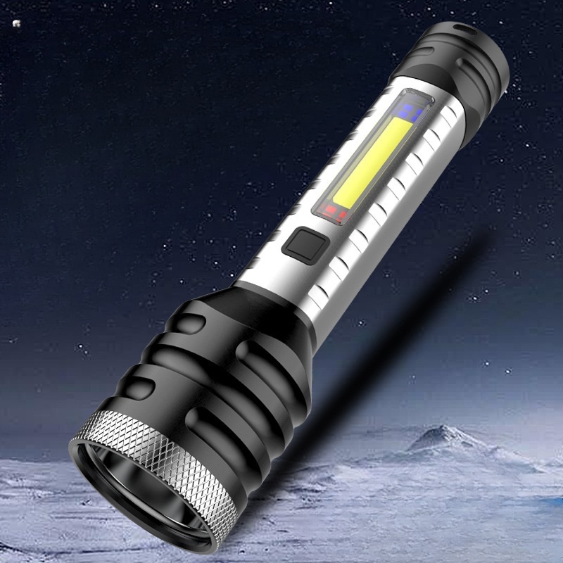 Super Bright  Multifunctional LED Light  Flashlight Portable Outdoor Dual light source Camping Torch