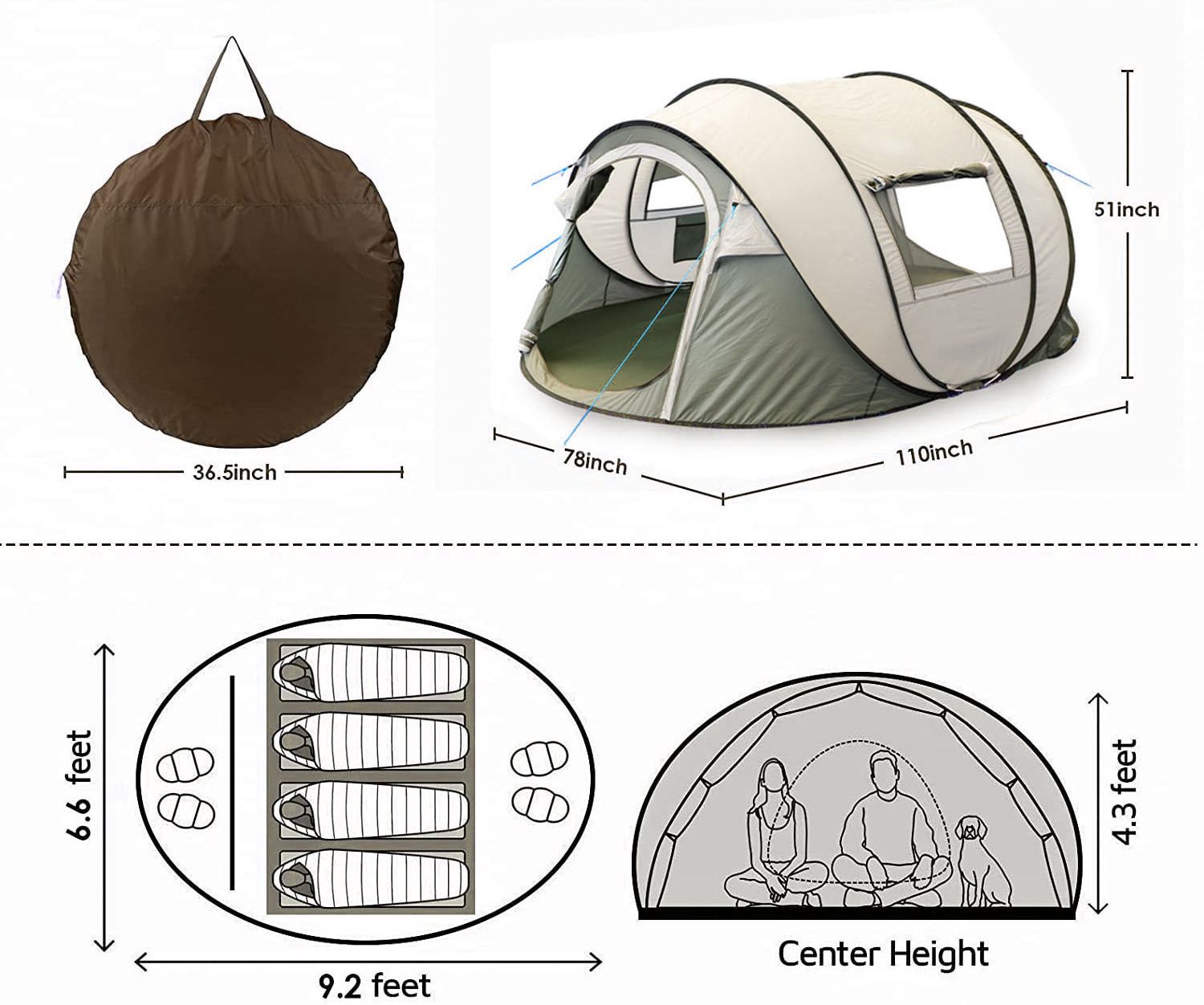 Outdoor Camping Canvas Cotton Dome Glamping Pop Up Tent Luxury By Sale