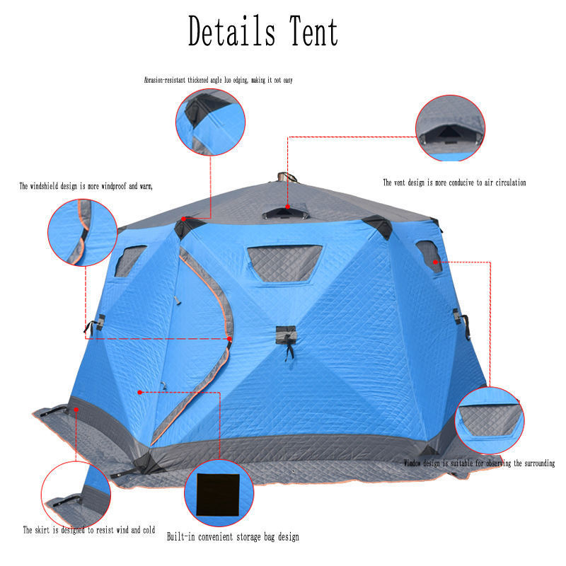 outdoor pop up winter insulated ice fishing tent