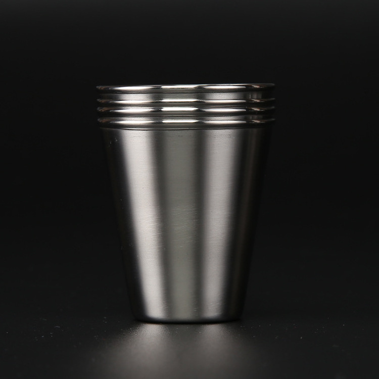 4 Pack 2oz Stainless Steel Shot Cups with leather Carry Cases Custom metal Shot Glass