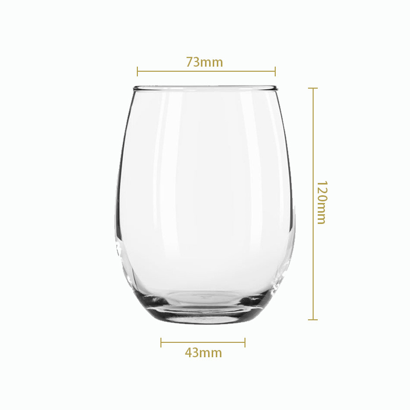 550ml/18oz lead-free crystal clear red wine stemless wine glasses