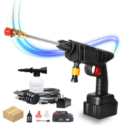 21v High Pressure Cordless Car Washer Wireless Spray Portable Water Gun Cleaning Machine For Irrigation With Lithium Battery