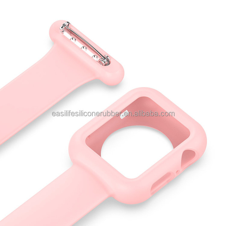 Silicone strap band case cover fob watch 7 6 5 4 doctors and nurses anti-fall and anti-collision integrated strap for Apple