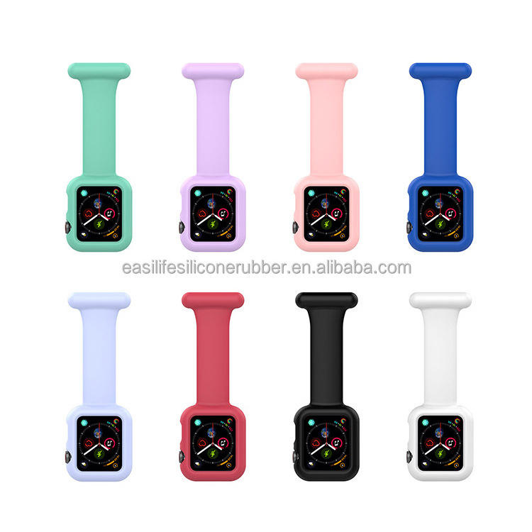 Silicone strap band case cover fob watch 7 6 5 4 doctors and nurses anti-fall and anti-collision integrated strap for Apple