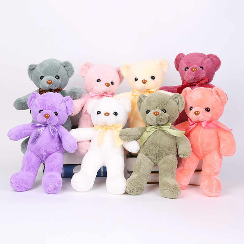 Wholesale Custom 30-55cm Customized Soft Cute Plush Doll Multicolor White Pink Brown Teddy Bear For Birthday Present