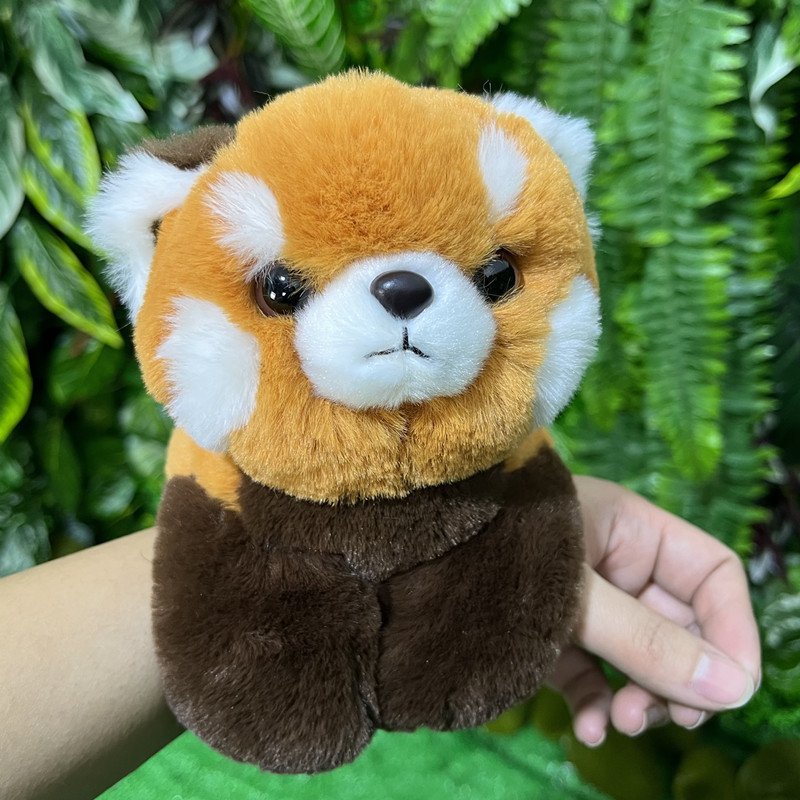 Factory Sale 25cm Cute Plush Raccoon Panda Rabbit Tiger Clap Bracelet Hand Toys Stuffed Animals Doll For Kids Wrist Accessories