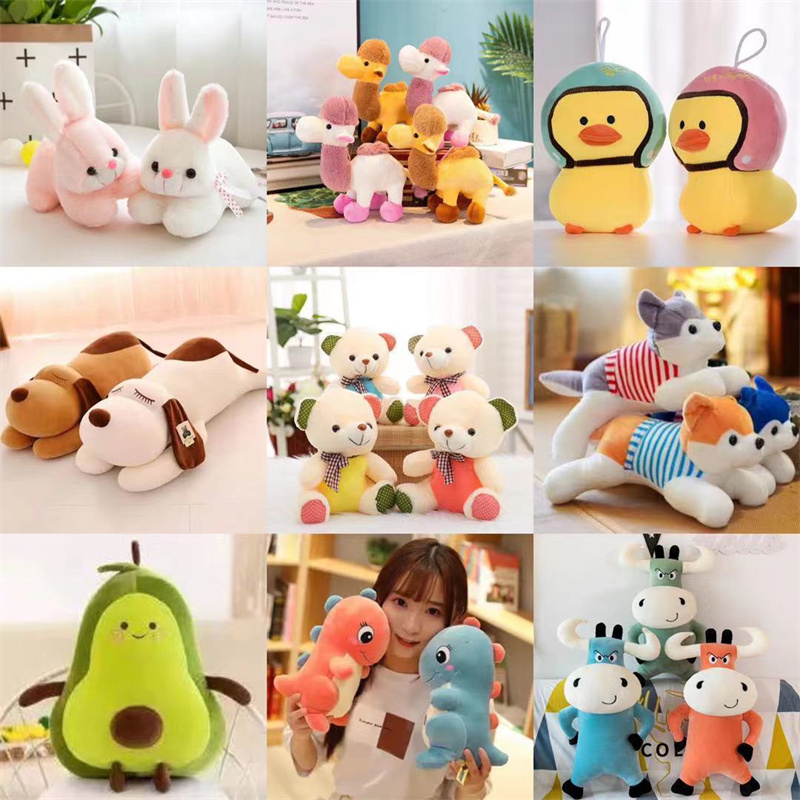 Wholesale 18-22cm Mix Plush Toys vending claw machine doll Printing skin Animal Stuffed Plush Toy Crane Machine