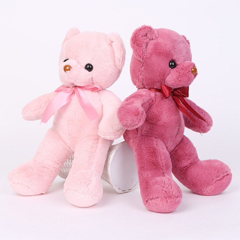 Wholesale Custom 30-55cm Customized Soft Cute Plush Doll Multicolor White Pink Brown Teddy Bear For Birthday Present