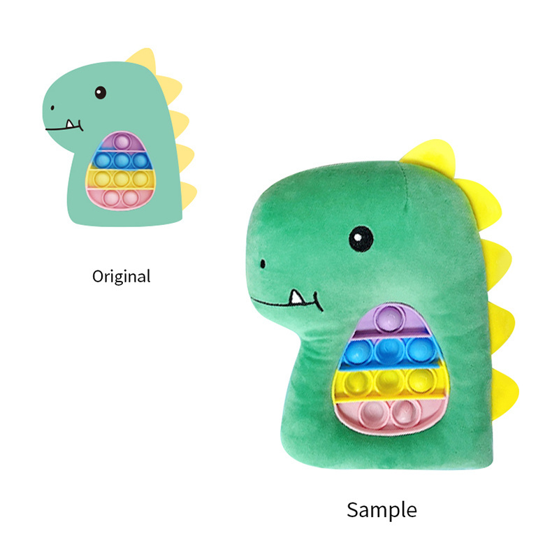 OEM ODM Custom Cartoon Green Dinosaur Plush Doll Giraffe Plush Toys Dog Plushie Cat Stuffed Animal Toy Dino  Soft for Kids