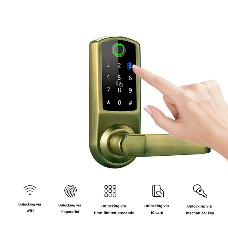 WiFi Biometric Fingerprint Digital Keyless cerradura fechadura Entry Smart Door Lock