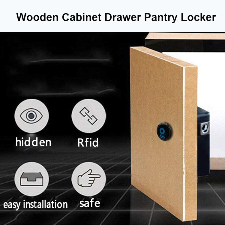 Invisible USB Cable Electronic Hidden Cabinet Lock for Wooden Cabinet Drawer Pantry Locker RFID Entry