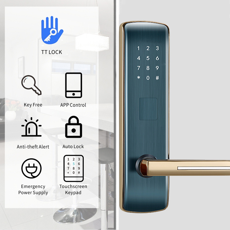 High Quality Security TT Lock Password Combination digital door Lock smart lock with deadbolt