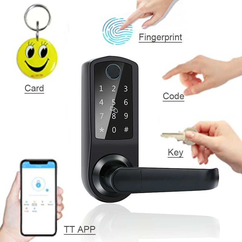 Keyless Entry 5 in 1 Door Lock Smart Fingerprint Digital Safe Door Lock for Home