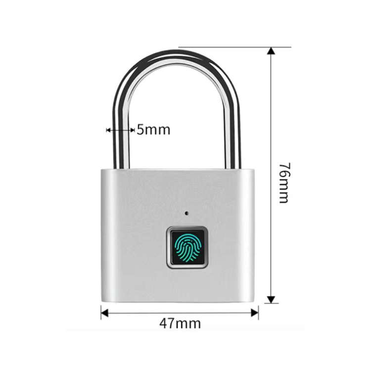 Smart Waterproof Locker Keyless Thumbprint Gym Lock Black Silver Color Fingerprint Padlock