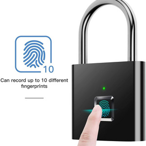 Smart Waterproof Locker Keyless Thumbprint Gym Lock Black Silver Color Fingerprint Padlock