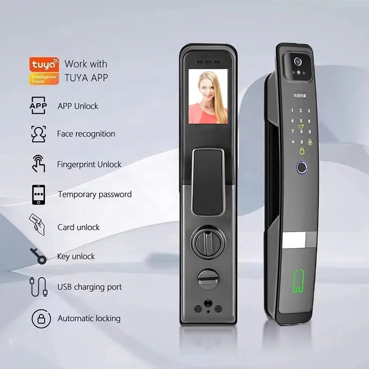 Competitive Price 3D Face Recognition Smart Fingerprint Door Lock WI-FI with Camera