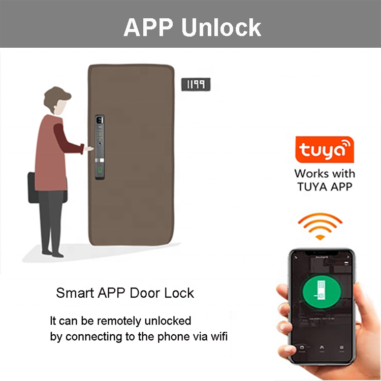 Competitive Price 3D Face Recognition Smart Fingerprint Door Lock WI-FI with Camera