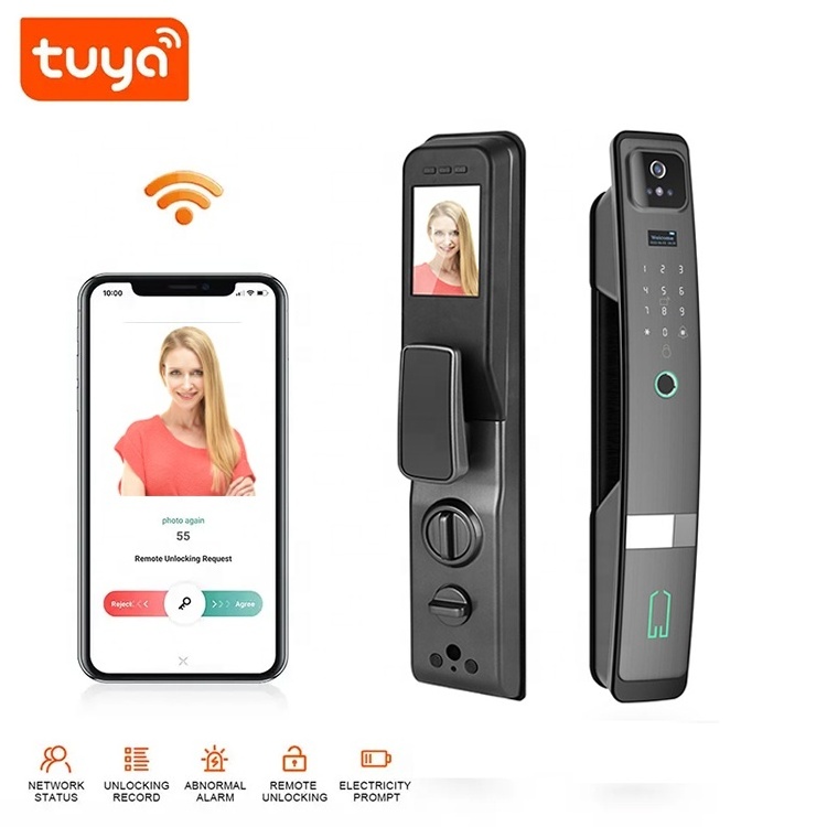 Competitive Price 3D Face Recognition Smart Fingerprint Door Lock WI-FI with Camera