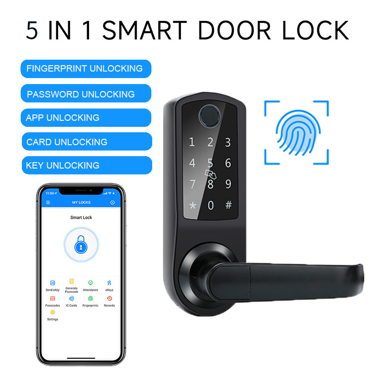 High Security Deadbolt Smart Anti-theft TTlock Bluetooth Door Lock with Smart Fingerprint