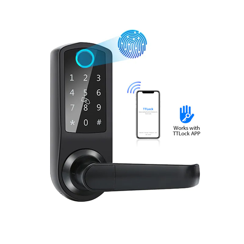 Easloc Smart APP Digital Door Lock Aluminum Fingerprint Inside Handle Keyless TTlock Digital Electronic Door Lock