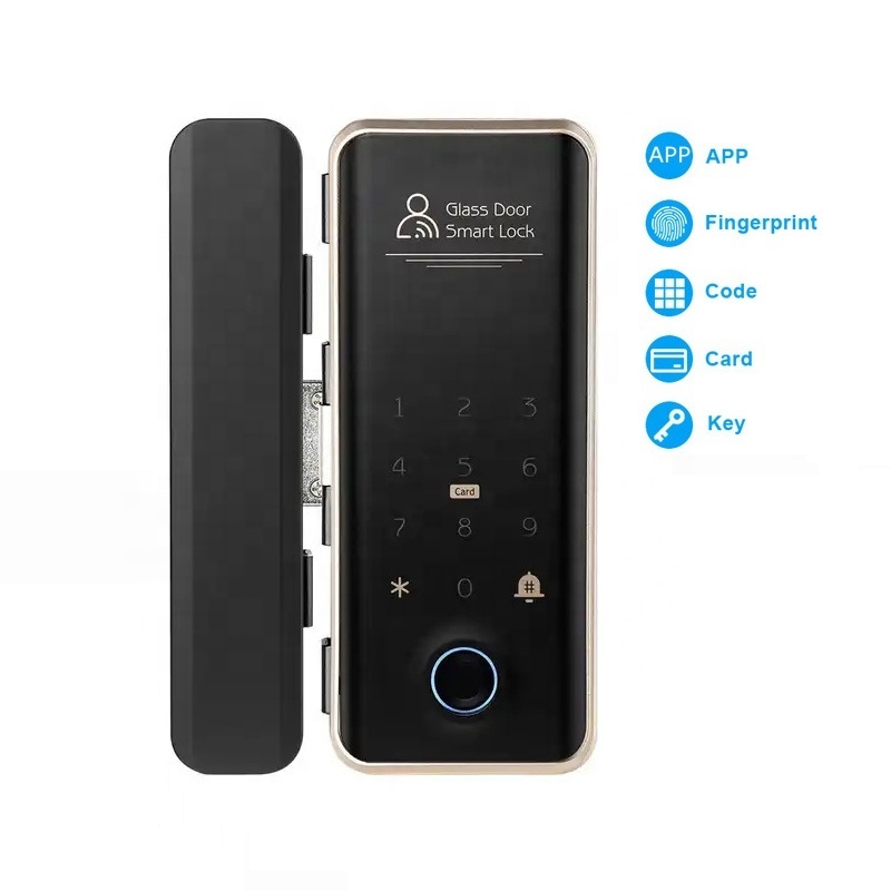 Easloc 5 in 1 Automatic Electric Digital Fingerprint Smart Door Lock Double Sided Fingerprint Glass Door Smart Lock