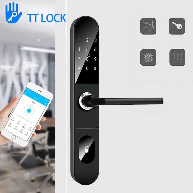 Easloc Digital Door Lock TTlock app Code Change Password Keyless Smart Door Handle Lock for Aluminum Sliding Door