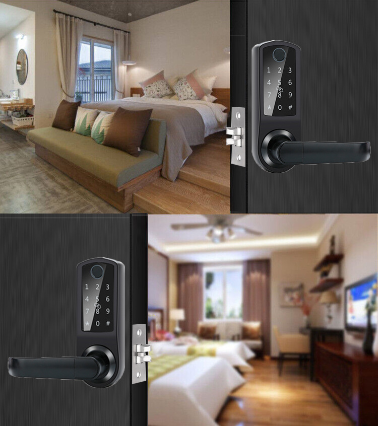 High Security Smart Front Door Finger print and Password Single Lock Deadbolt Keyless Door Lock for Wood Door