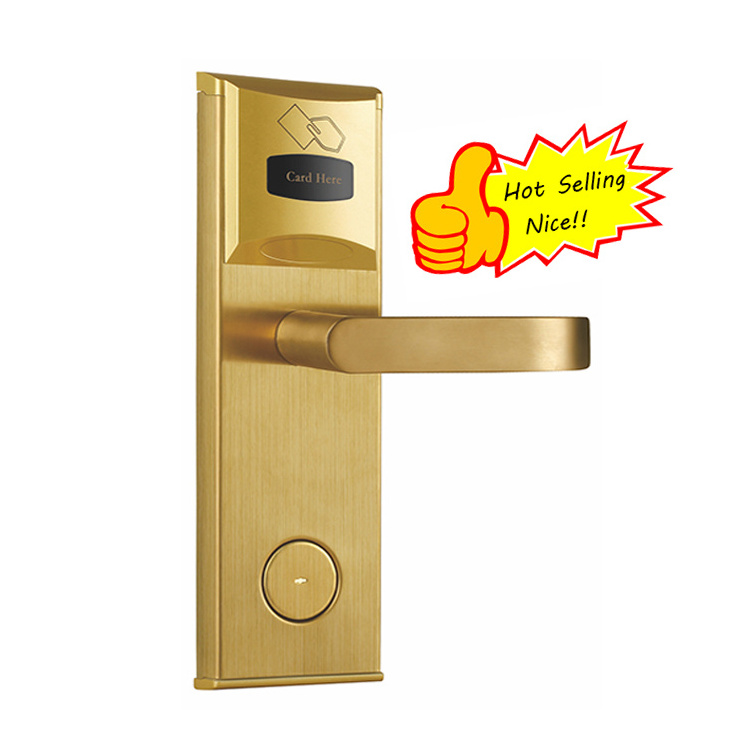 Hot Selling Gold Color rfid Key Card Hotel Door Lock