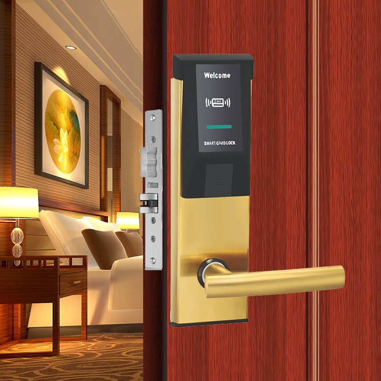 Digital RFID room smart hotel card key locks electronic intelligent locks with power saver