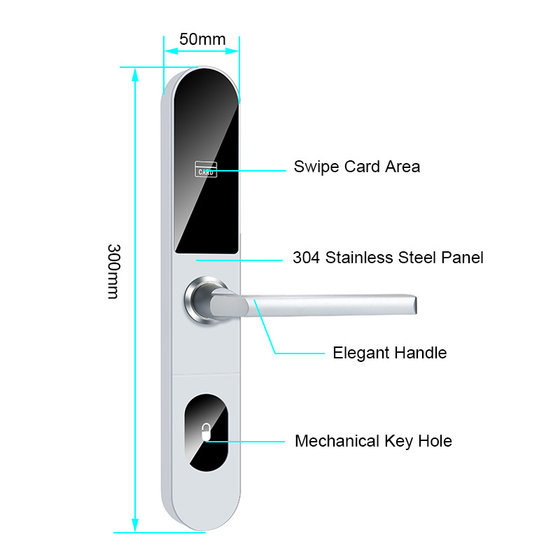 Slim Body Electronic Smart RFID Hotel Magnetic Card Room Door Lock with Free Software System