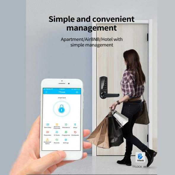 Shenzhen Electronic Easy Installation TT lock Smart Door Lock WiFi Door Lock with Gateway