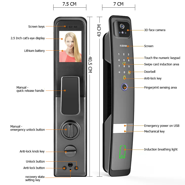 Good Price Electronic Automatic Deadbolt Smart Fingerprint Door Lock, Wooden Digital Smart Door Lock Camera without Handle