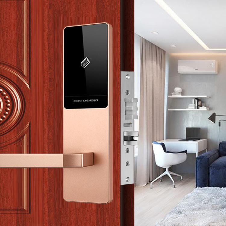 Proximity Card Hotel Door Handle Lock Smart Card RFID Hotel Door Lock with Software and Encoder