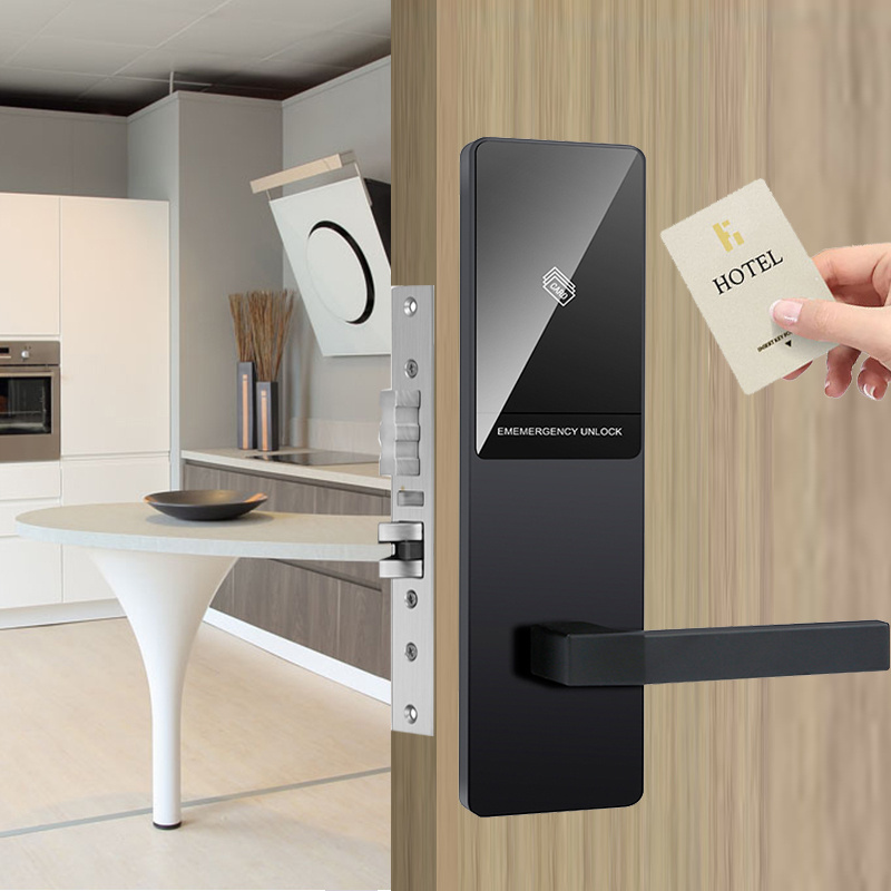 Proximity Card Hotel Door Handle Lock Smart Card RFID Hotel Door Lock with Software and Encoder